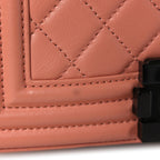 Calfskin Quilted Small Boy Flap Light Pink
