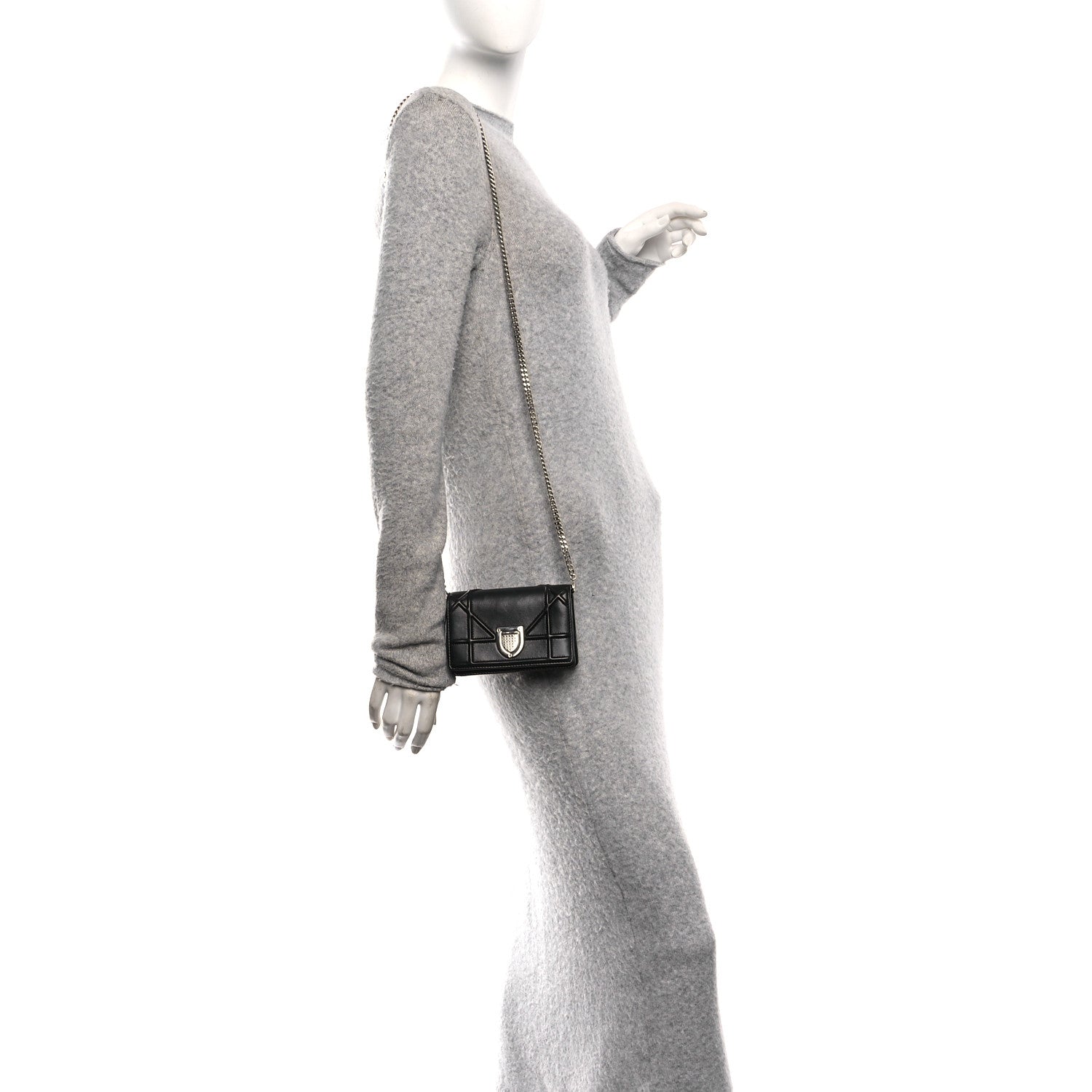 Lambskin Baby Diorama Flap Bag Black