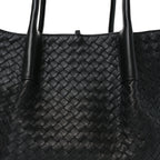 Calfskin Intrecciato Large Pinacoteca Reversible Tote Black