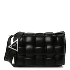 Nappa Maxi Intreccio Padded Cassette Crossbody Bag Black