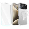 Entronix Bundle Compatible with iPhone 17 Pro Max - [Magnetic] Translucent Matte Gripstand Case & 1 Clear Screen Protector