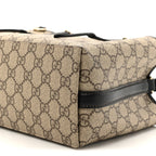 GG Supreme Monogram Emblem Small Tote Bag Beige Black