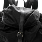 Nylon Grained Calfskin Watson Diaper Bag Black