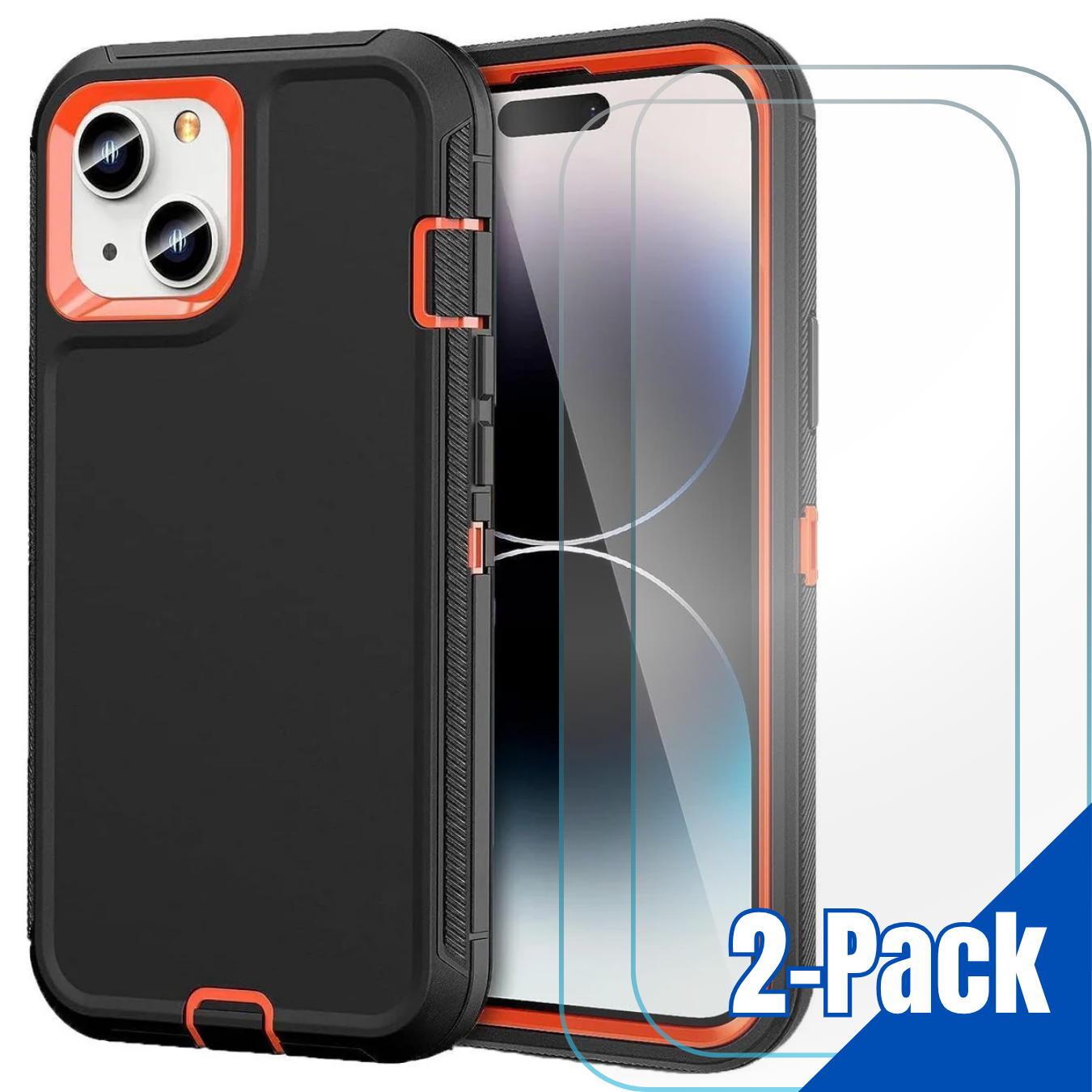 Entronix Bundle Compatible with iPhone 14 Plus - Heavy Duty & 2 Clear Screen Protectors