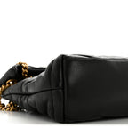 Lambskin Quilted Small Loulou Puffer Monogram Chain Satchel Black