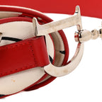 Canvas Hardcore Pierced Saddle Bag White Red Black