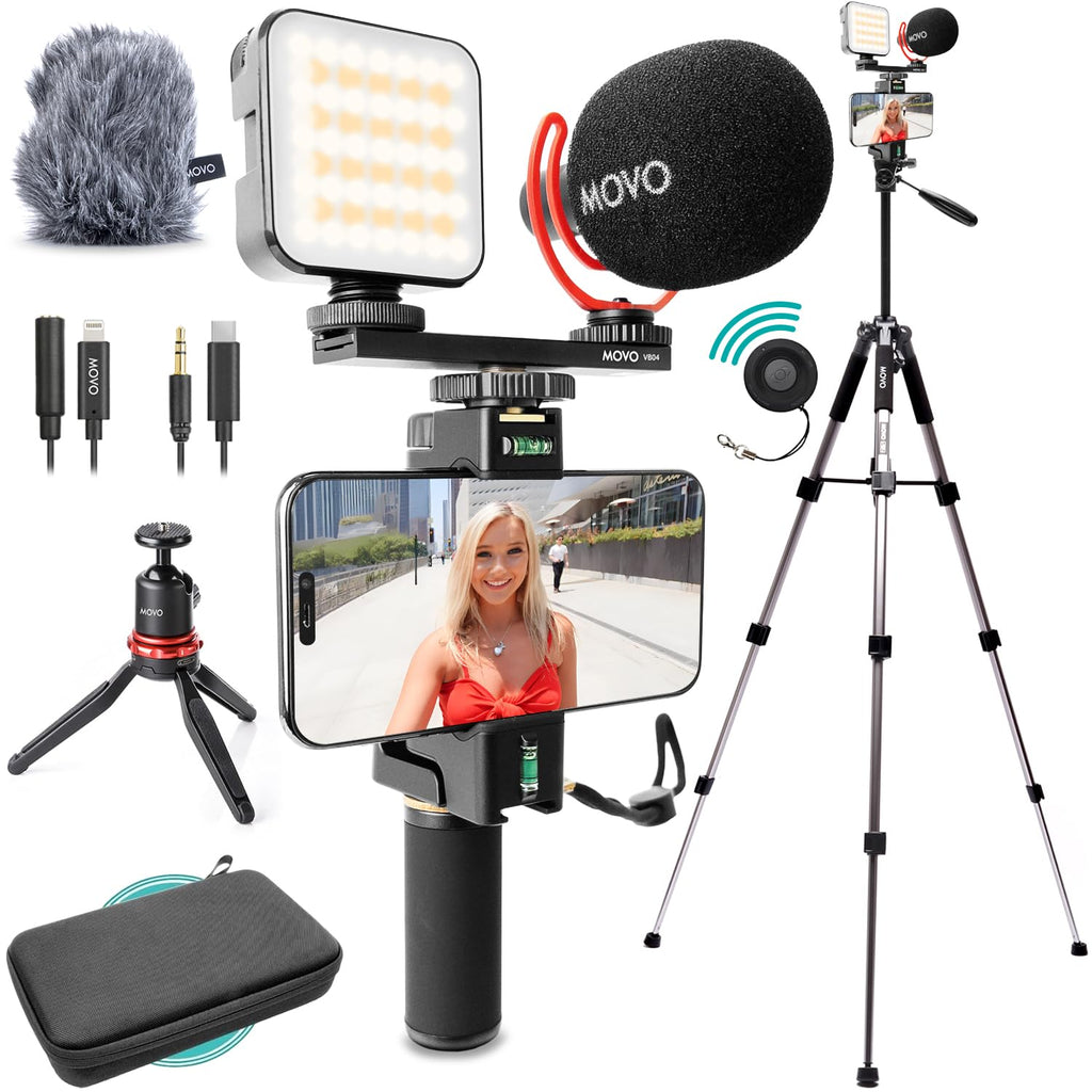 Movo iVlogger-PRO+MV-T5 Video Kit with Fullsize Tripod