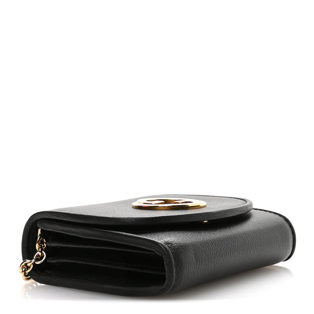 Roxy Calfskin Medium Blondie Chain Wallet Black