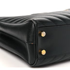 Grain De Poudre Matelasse Chevron Monogram Shopping Bag Black