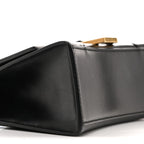 Shiny Box Calfskin Hourglass Top Handle Bag XS Black