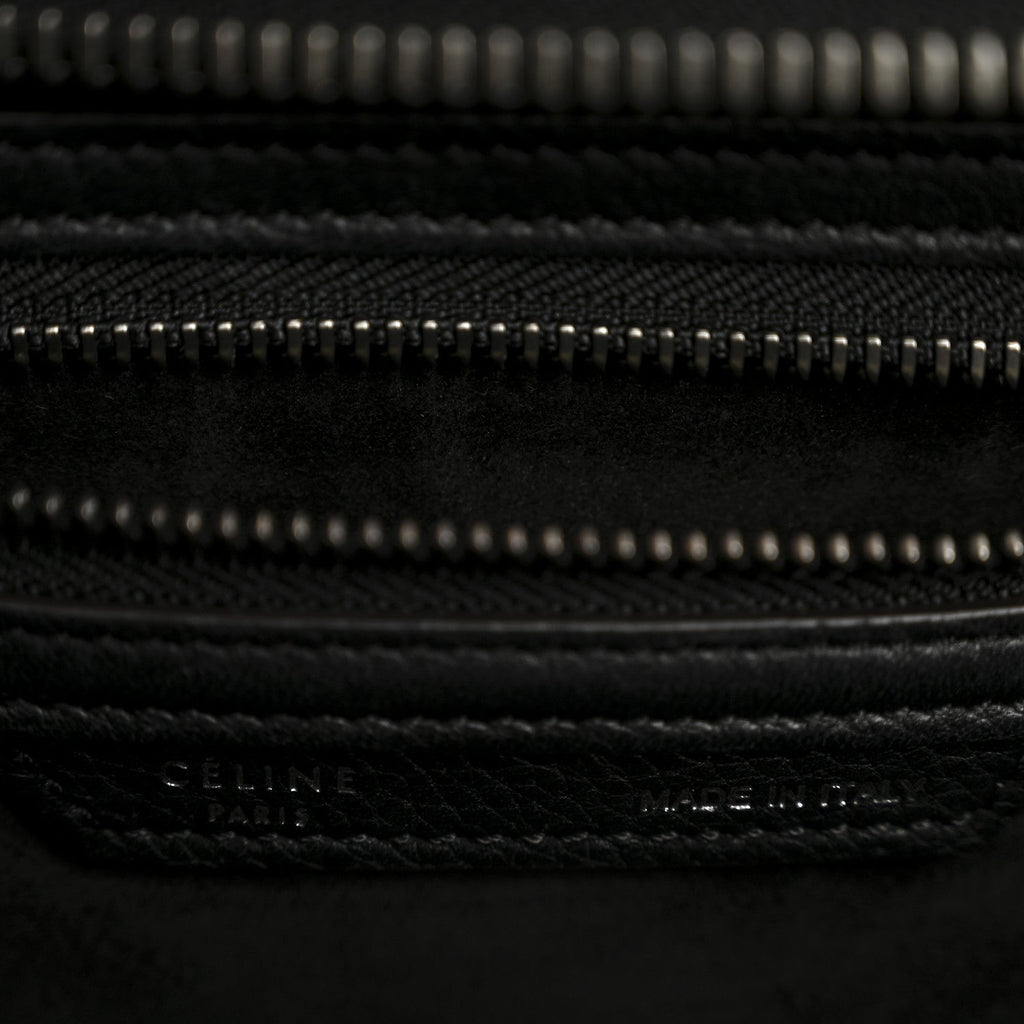 Drummed Calfskin Micro Luggage Black