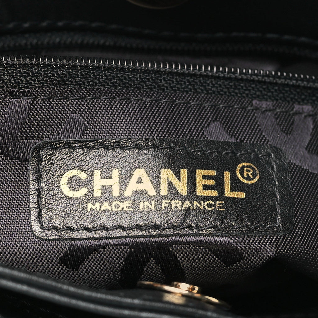 Calfskin Stitch Small Surpique Tote Black