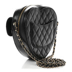 Lambskin Quilted CC In Love Heart Bag Black