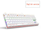 Edition Mechanical Keyboard 87 keys Red Switch Gaming Keyboards for Tablet Desktop Russian sticker - backlit white US-red switch