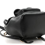 Glazed Aged Calfskin Quilted Small Duma Drawstring Backpack Black