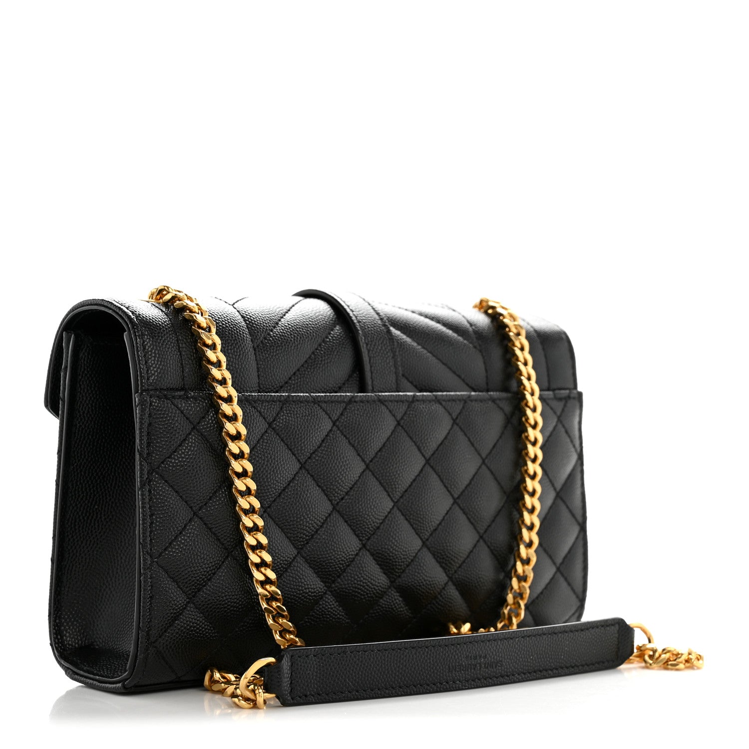 Grain De Poudre Textured Mixed Matelasse Triquilt Small Monogram Satchel Black