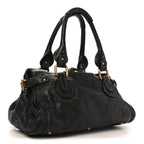 Calfskin Medium Paddington Satchel Black