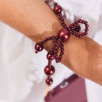 Cordée Cases Burgundy Bow Phone Wristlet Set