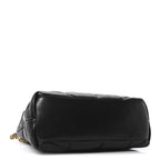 Lambskin Quilted Medium Loulou Puffer Monogram Chain Satchel Black