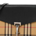 Derby Calfskin House Check Small Macken Crossbody Bag Black Archive Beige