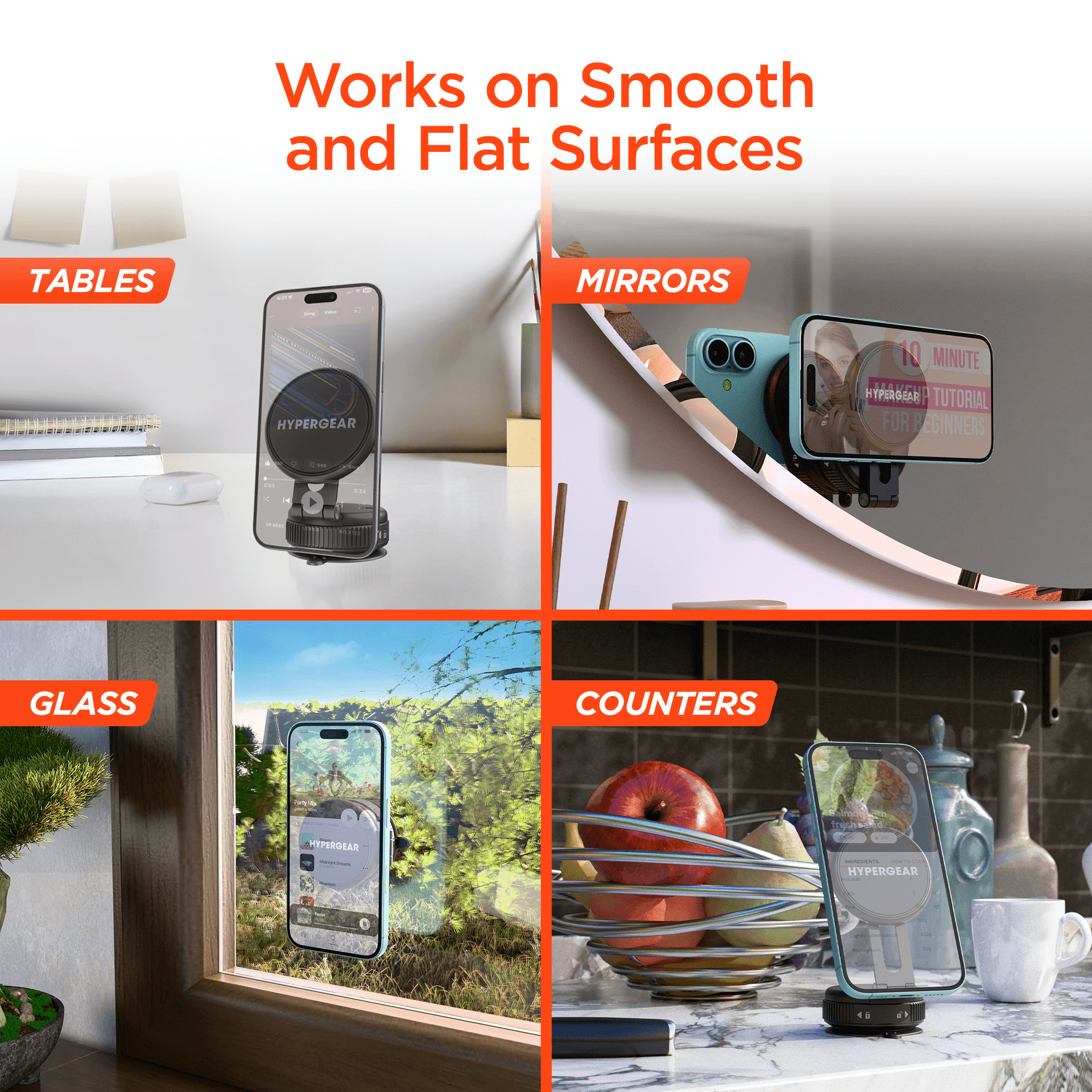 Mag Vac Magnetic Phone Mount with Vacuum Suction Cup Base