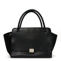 Drummed Calfskin Suede Double Zip Trapeze Black