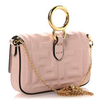 Nappa Matisse FF Embossed Nano Maxi Buckle Baguette Charm Rosa Quarzo