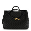 Nappa Intrecciato Medium Andiamo Shoulder Bag Black