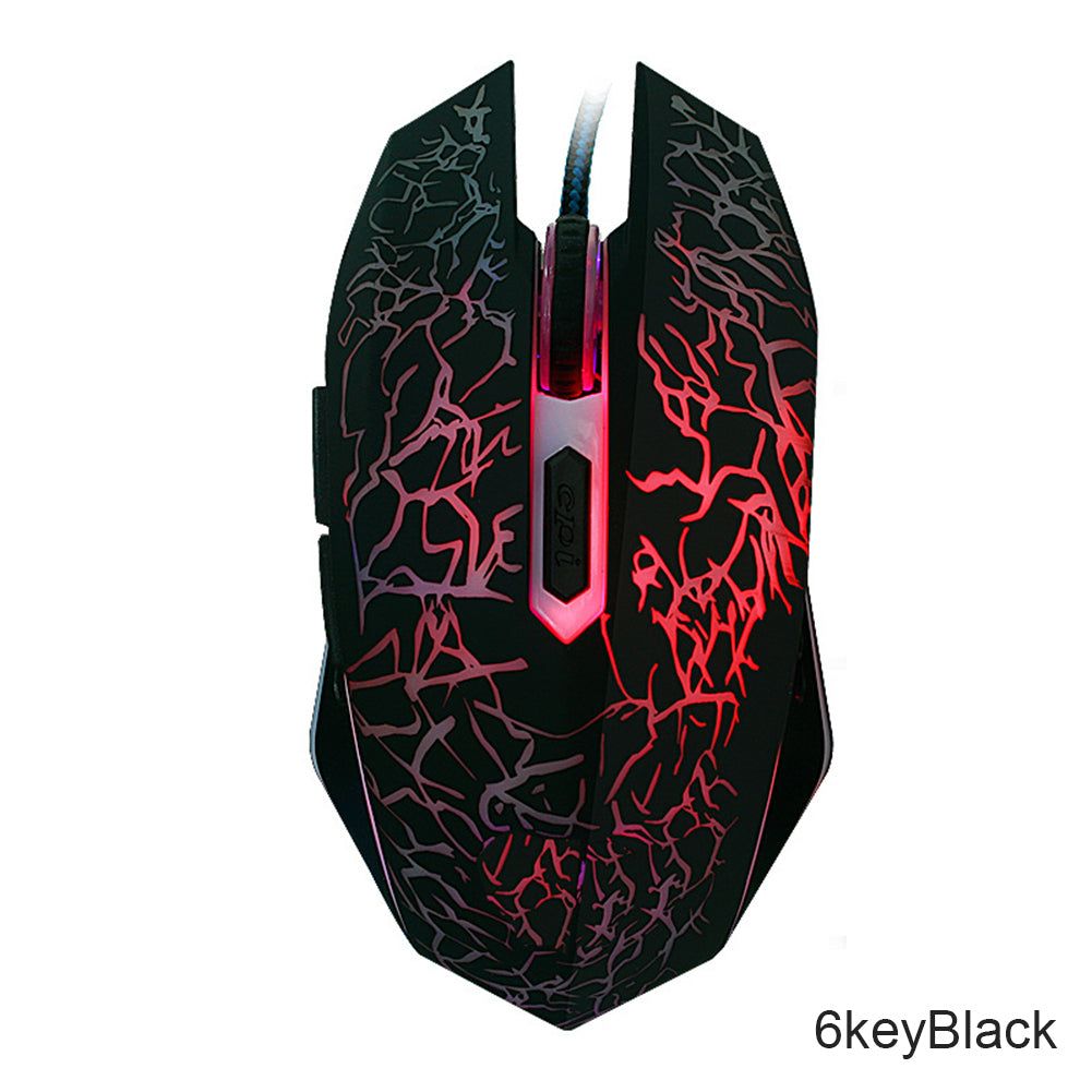 2400dpi Colorful LED Computer Gaming Mouse Professional Ultra-precise For Dota 2 LOL Gamer Mouse Ergonomic USB Wired Mouse - 6 Key