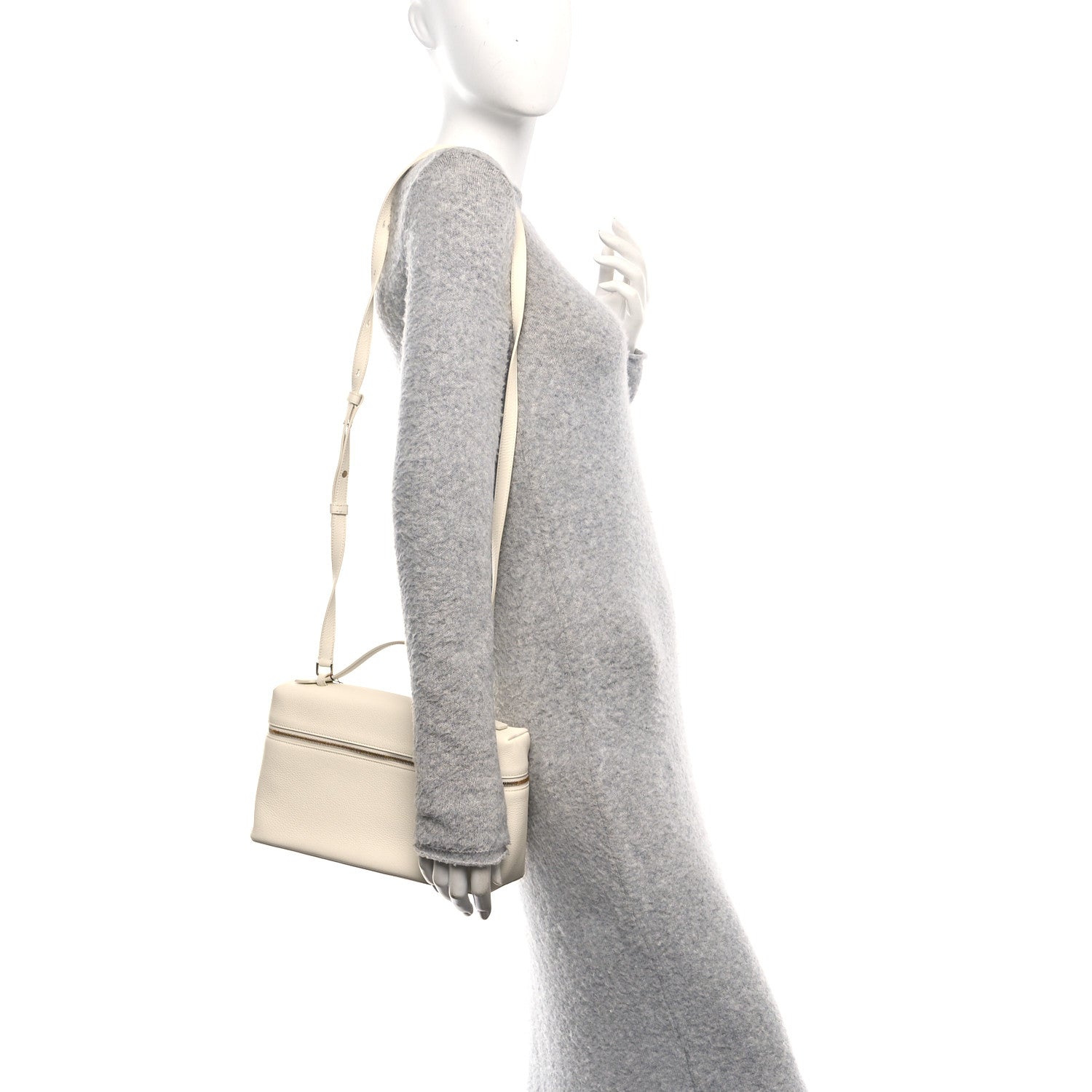 Grained Calfskin L27 Extra Pocket Pouch Whisper White