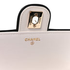 Lambskin Quilted Resin CC Mini Flap Bag White Black