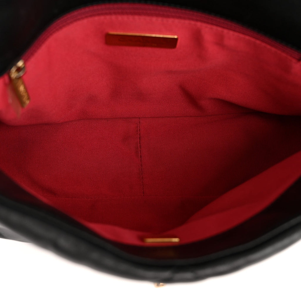 Lambskin Quilted Large Chanel 19 Flap Black
