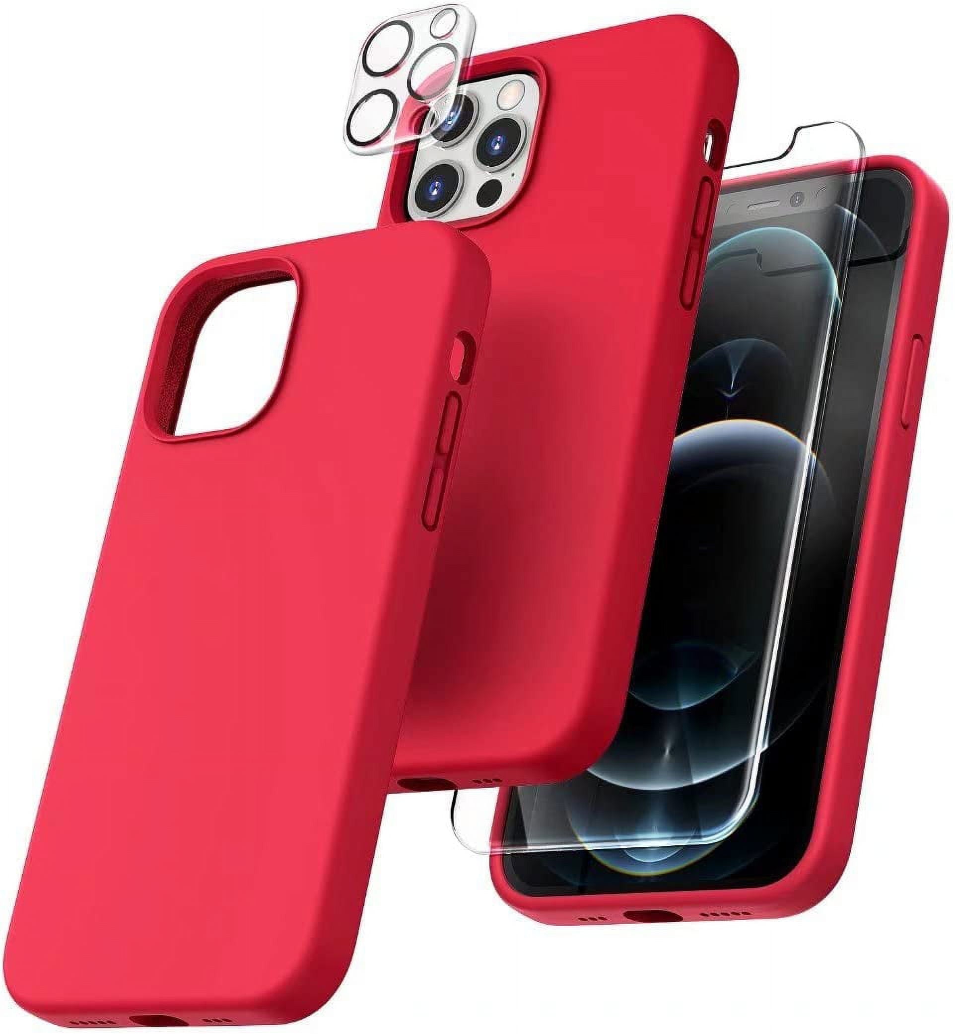 Entronix Bundle Compatible with iPhone 16 Pro - Liquid Silicone Case, 1 Clear Screen Protectors & 1 Camera Lens Protectors