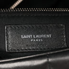 Lambskin Quilted Medium Loulou Puffer Monogram Chain Satchel Black