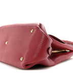 Pebbled Calfskin East West Fiamma Bag Red