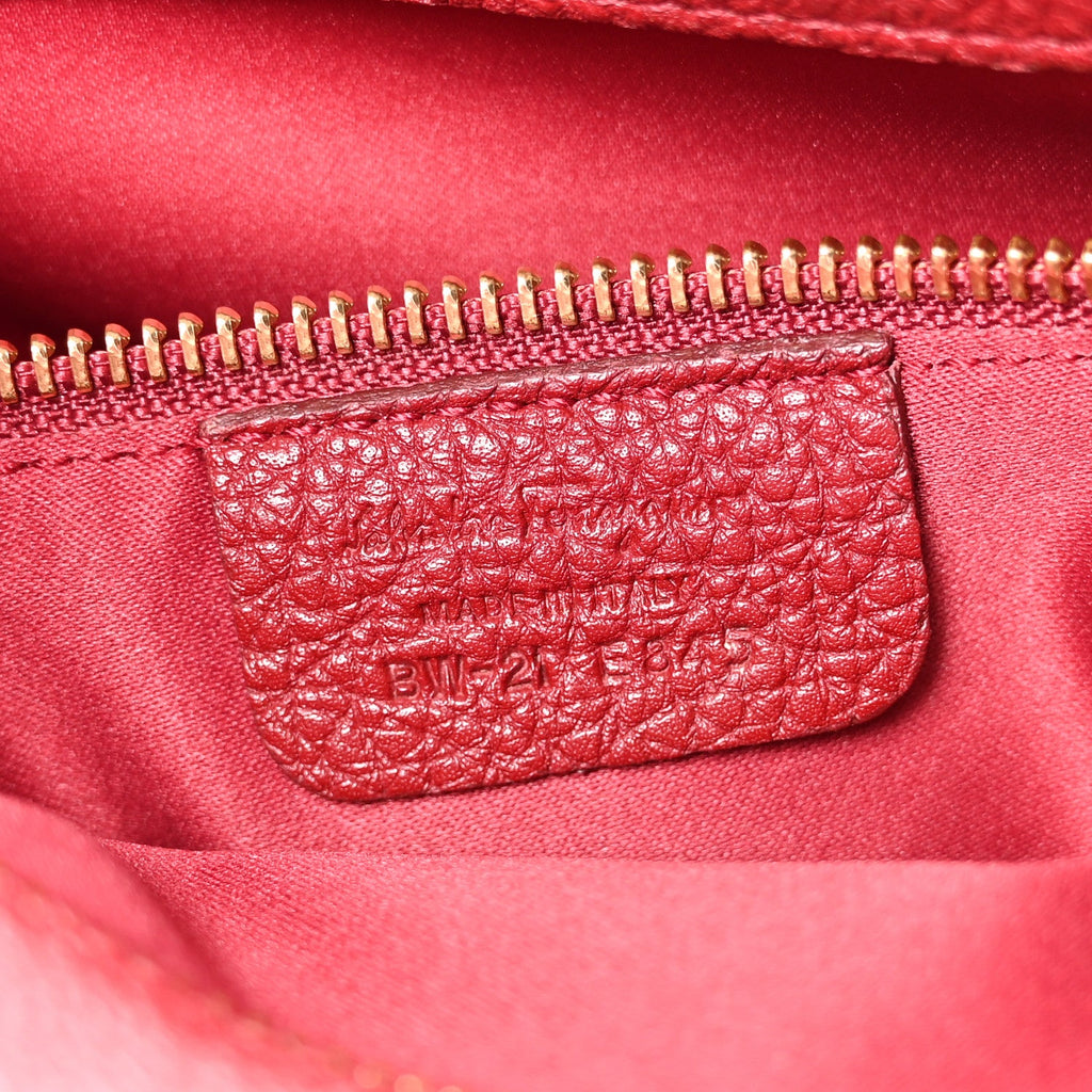 Pebbled Calfskin East West Fiamma Bag Red