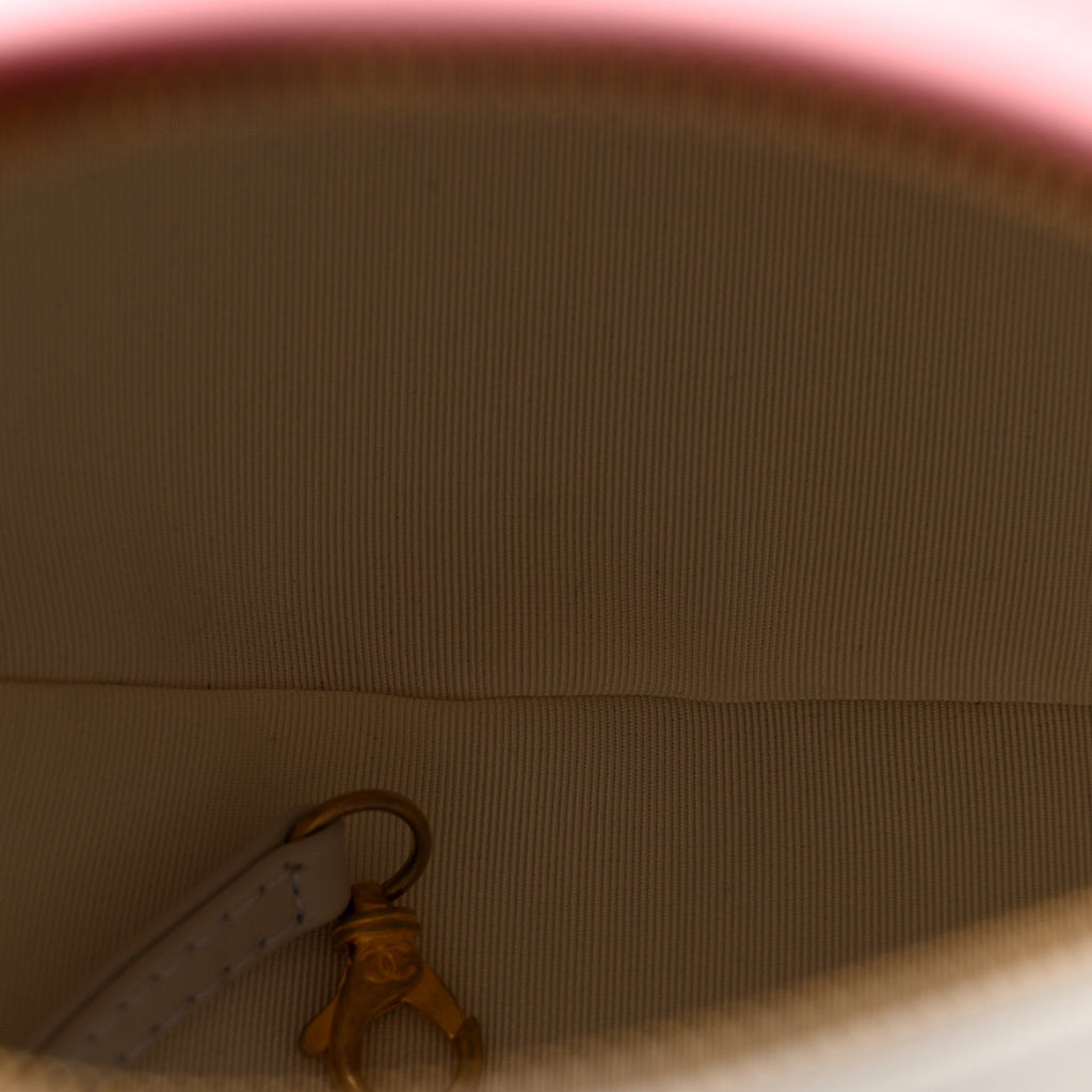 Calfskin Coco Beach Ball Bag White Pink