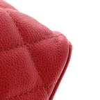 Caviar Quilted Top Handle Slim Vanity With Chain Red