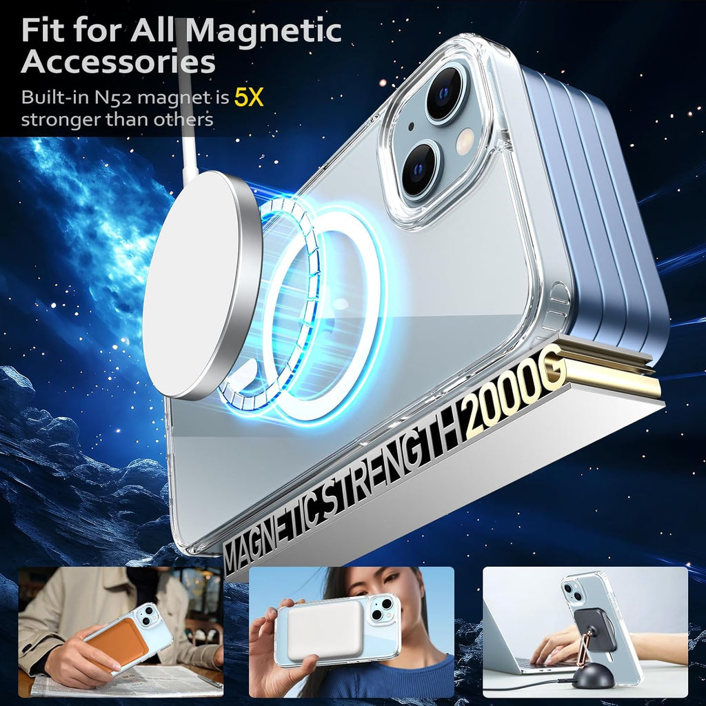 Entronix [Magnetic] Case Compatible with iPhone 16E - [Hard Back] Thick Clear