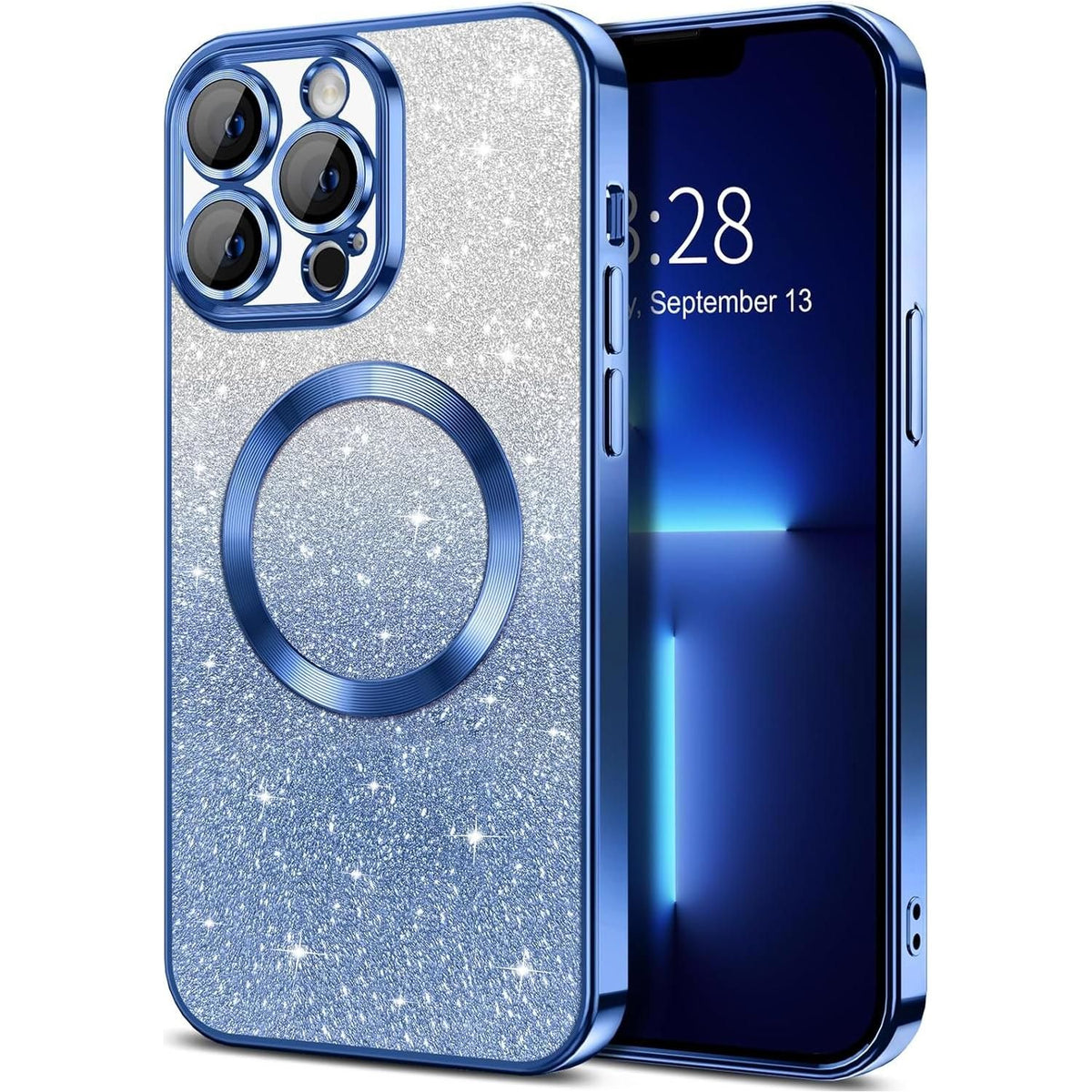 Entronix [Magnetic] Case Compatible with iPhone 13 Pro Max - [Clear Back] Luxury Glossy Cover