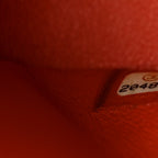 Pearly Caviar Quilted Jumbo Double Flap Orange