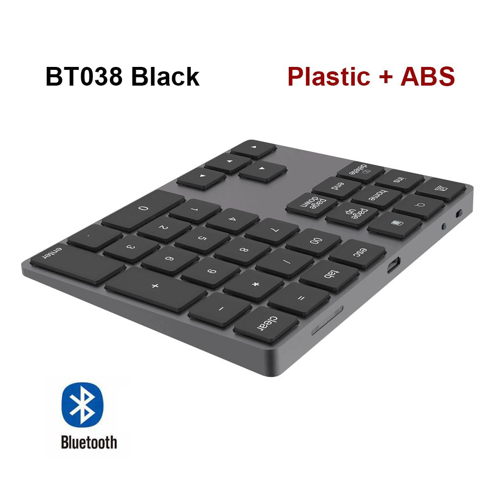 Aluminum Alloy Bluetooth Wireless Numeric Keypad without USB HUB Digital Input Function for Windows; Mac OS; Android laptop PC