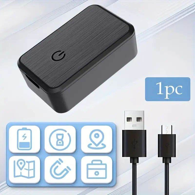 Portable Magnetic GPS Vehicle Locator - Instant hidden car locator with rechargeable battery, suitable for seniors and assets 2pcs, black