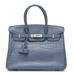 Matte Porosus Crocodile Birkin 30 Bleu Brighton