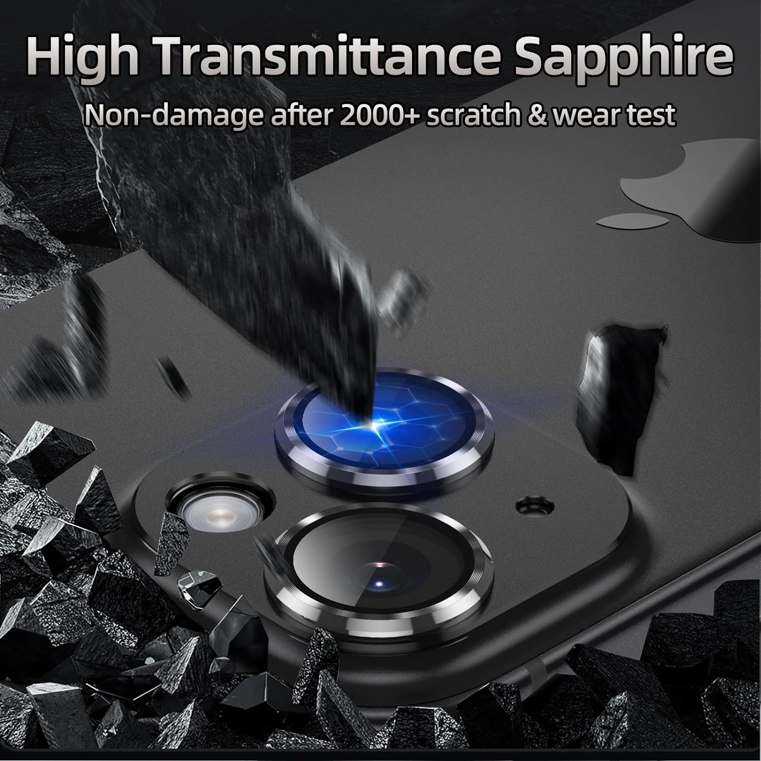 SAHARA - ZeroDamage HD Flexible Glass Camera Lens Protector (2-Pack) - iPhone 15 and 15 Plus