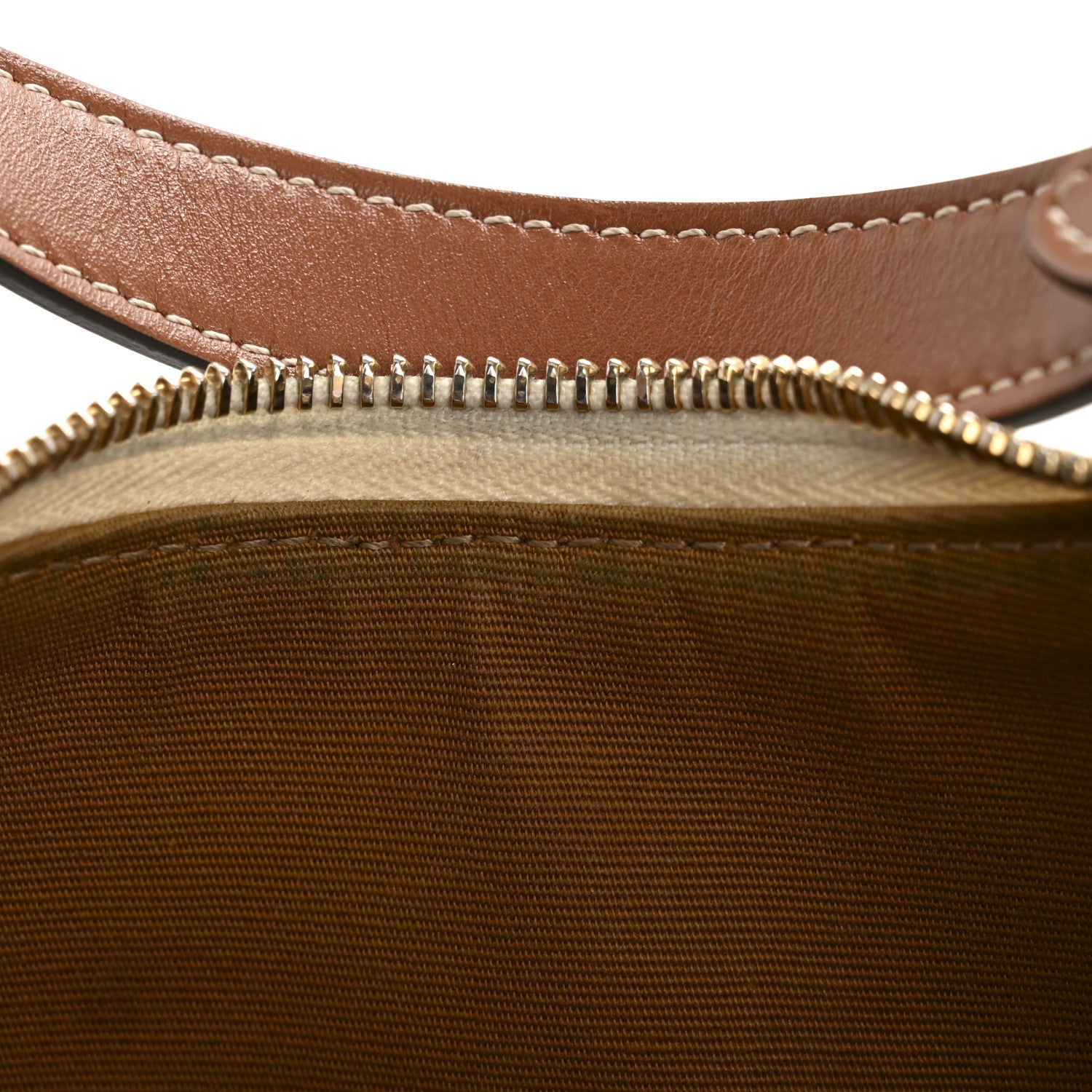 Canvas Calfskin Ava Triomphe Shoulder Bag White
