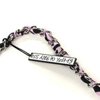 Printed Fabric East West Flap Black Pink
