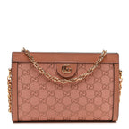 Monogram Textured Dollar Calfskin Small Ophidia Chain Shoulder Bag Cloche Rose Pink