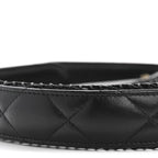 Mesh Shiny Lambskin Pouch Hobo Black