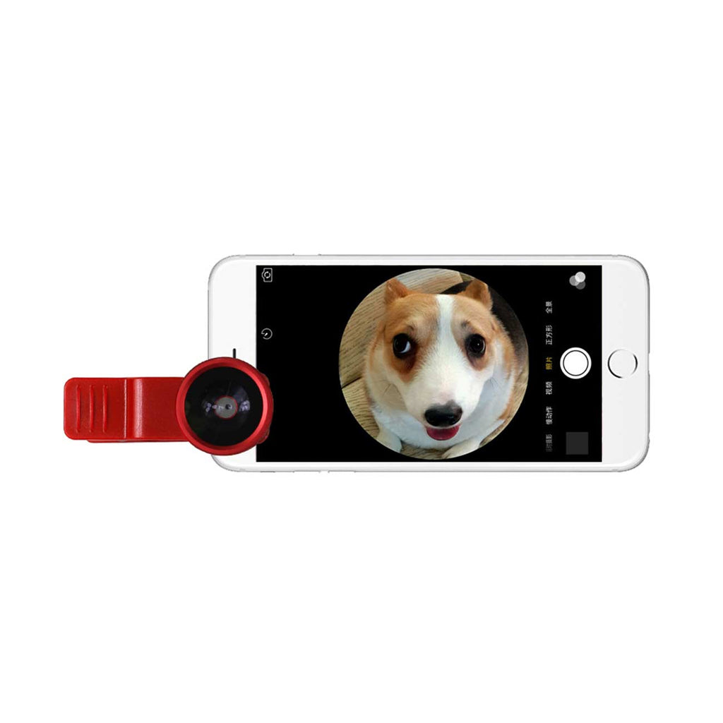 Hd Camera Fish Eye Lens Built In 180 Degree Wide Angle In Red